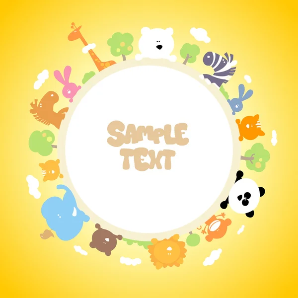 Round children frame design. Stock Illustration