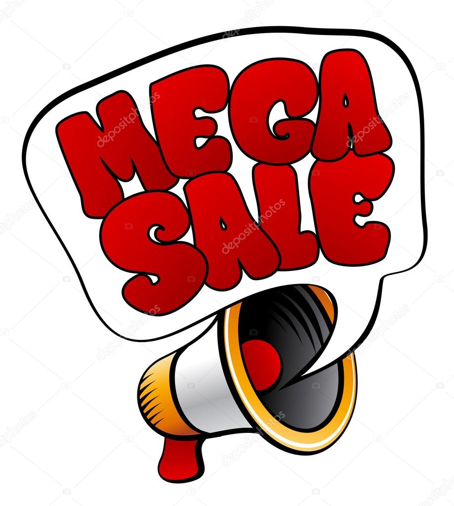 Mega Sale sign from megaphone