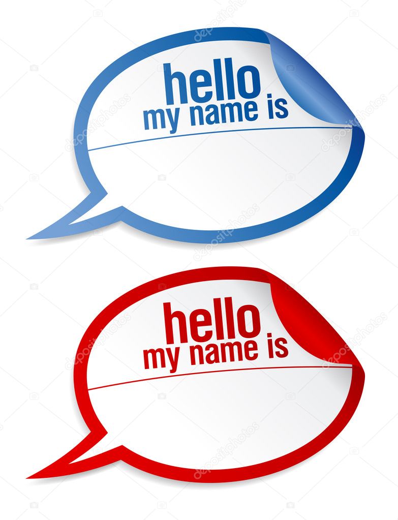 Name tag blank stickers set.