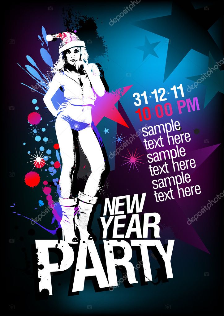 New Year Party design template.