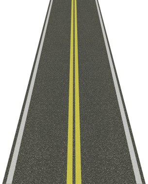 yol üzerinde beyaz izole