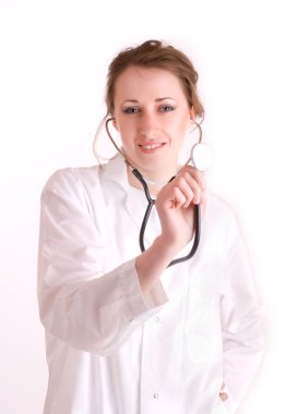 Hemşire. genç bir kadın doktor.