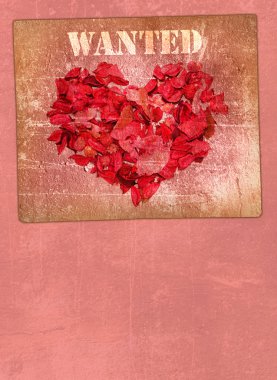 kalp yaprakları gül pembe duvar yaptı.