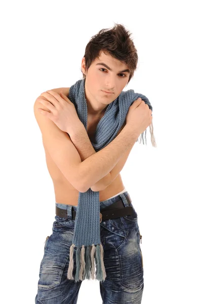 Boy undressed up to a belt — Stock Photo, Image