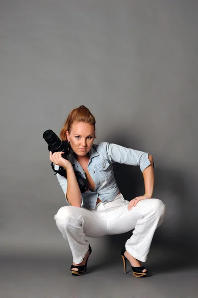 Photographer girl — Stock Photo, Image