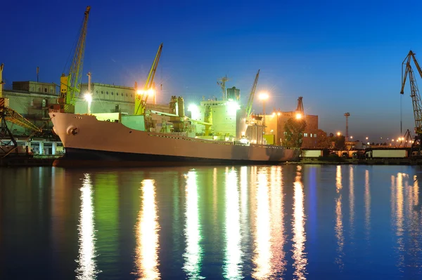 Seaport at the night — Stock Photo, Image