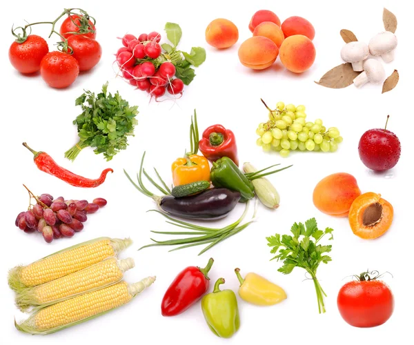 Collection of ripe fruits vegetables — Stock Fotó