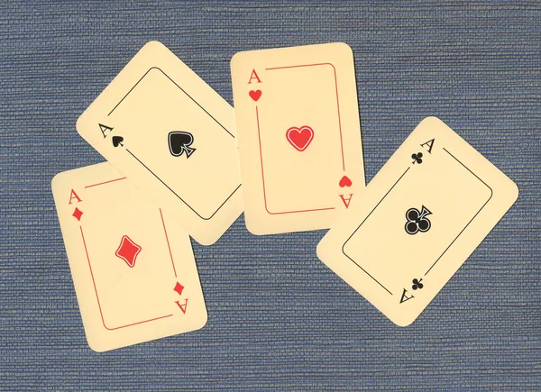 Four aces on textile background — Stock Photo, Image