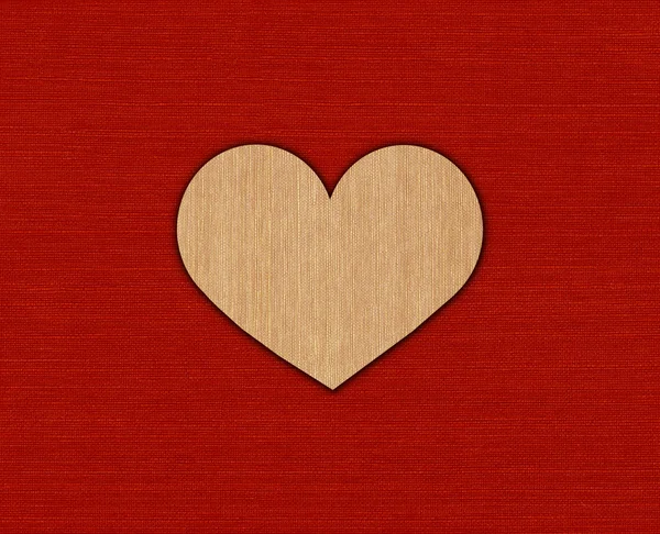 Cartão têxtil com coração . — Fotografia de Stock