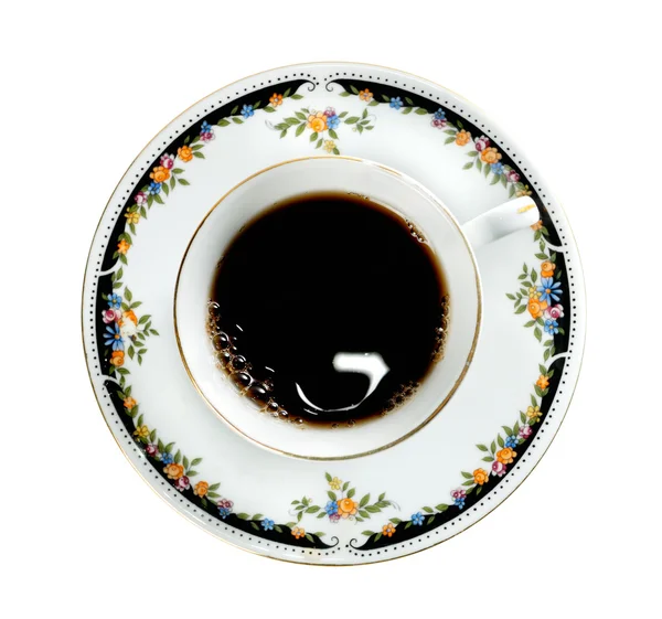 Porcelanowa filiżanka gorący herbata na białym tle — Zdjęcie stockowe