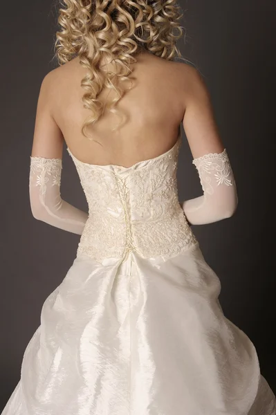 Back of bride in wedding dress. — Stock Photo, Image