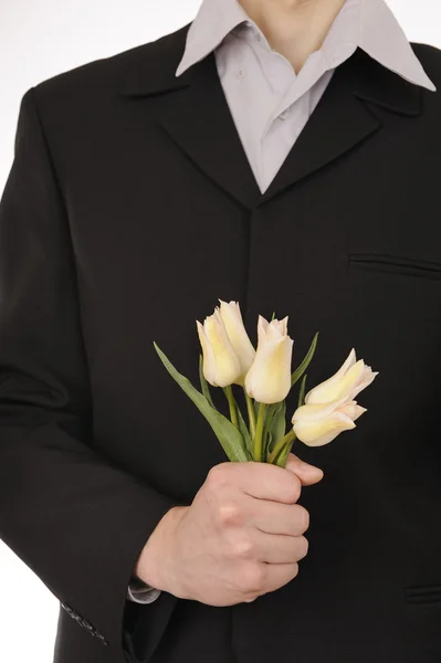 Hand holding flowers — Stock Photo, Image