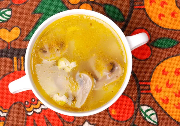 Soupe de poulet aux champignons — Photo