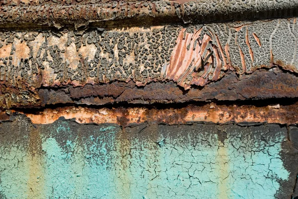 Metal surface with the cracked paint — Stock Photo, Image