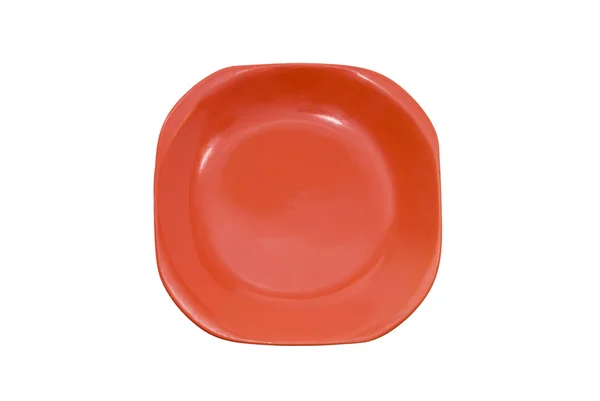 Red dinner plate — Stock Photo, Image