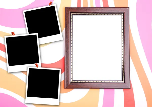 Photo frame with polaroid — Stock Photo, Image