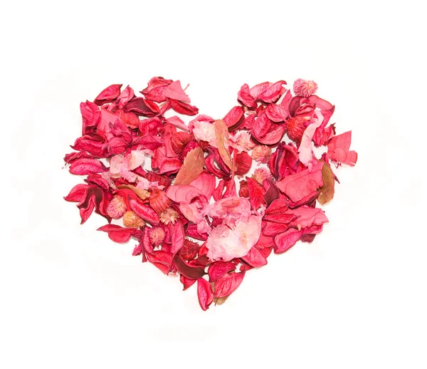 Heart made of petals of roses — Stock Photo, Image