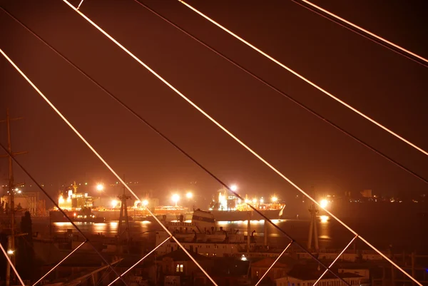 Seaport at night — Stock Photo, Image