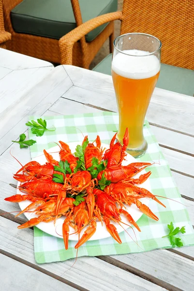 龙虾和啤酒 — 图库照片