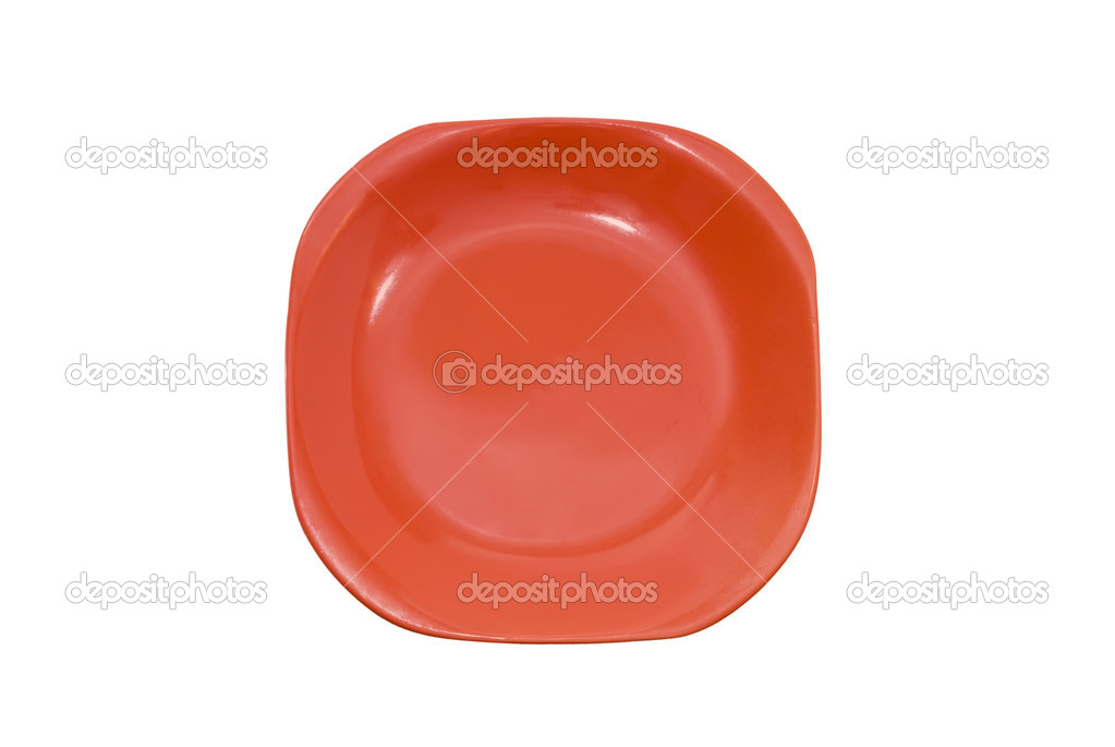 red dinner plate
