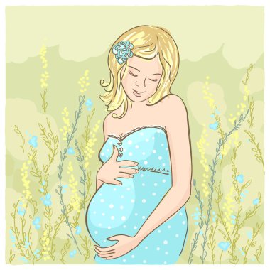hamile kadın açık illüstrasyon.