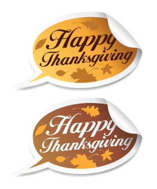 Mutlu Şükran günü çıkartmaları.