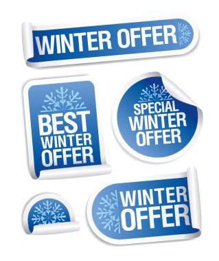 Special winter offer stickers. clipart