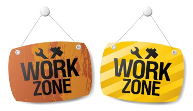 Work zone signs. clipart
