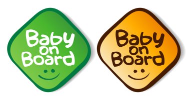Baby on board çıkartmaları.