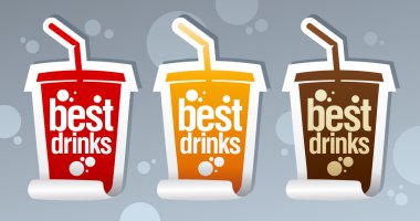 Best drinks stickers. clipart