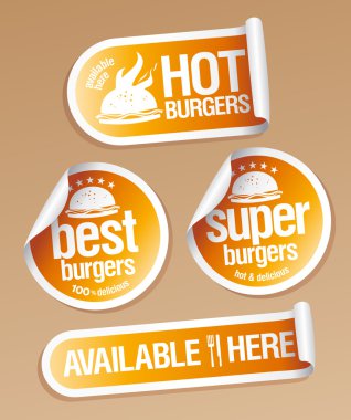 sıcak Burger çıkartmaları.