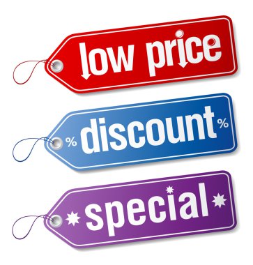 Labels for discount sales. clipart