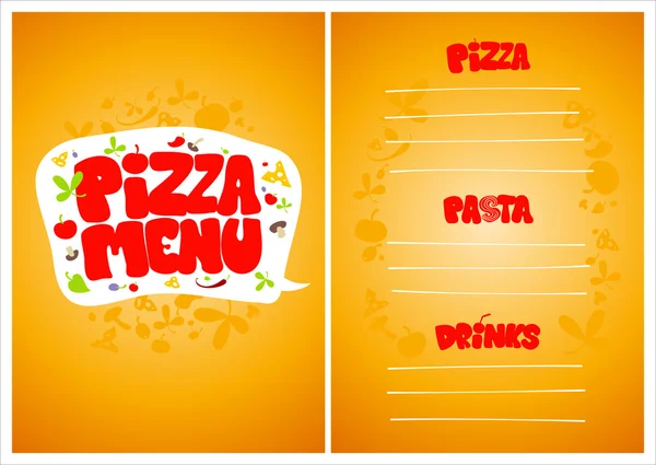 Menu pizza . — Image vectorielle