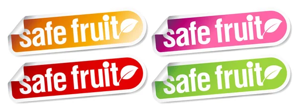 Safe fruit stickers. — Stock Vector