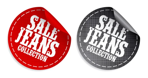 Sale Jeans collection stickers — Stock Vector