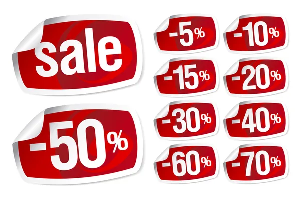 indirim Satılık kırmızı çıkartmaları