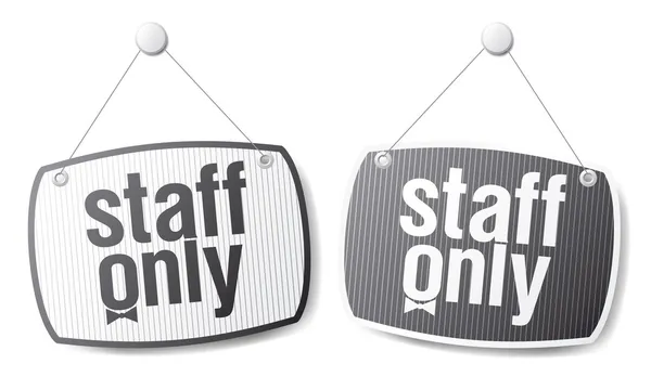 Staff only signs. — Stock Vector