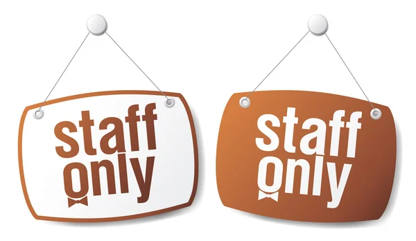 Staff only signs. — Stock Vector