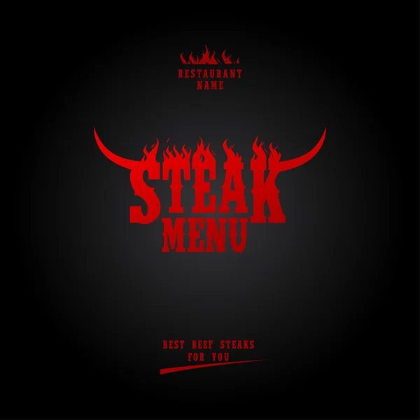 Menu steak . - Stok Vektor