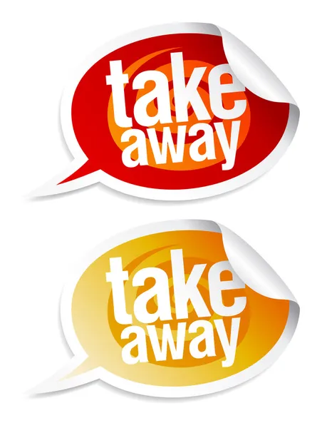 Take away stickers. — Stock Vector