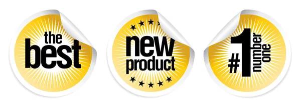 Stickers for best new products — Stock Vector