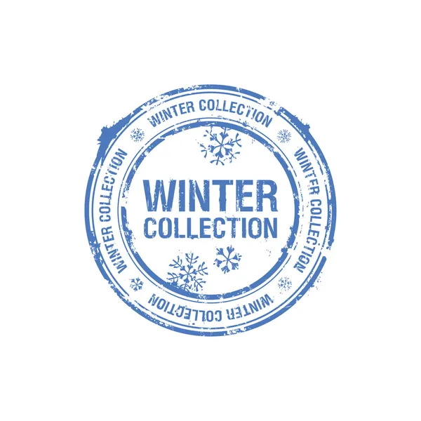 Winter collection stamp — Stock Vector