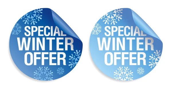 Winter aanbieding stickers. — Stockvector