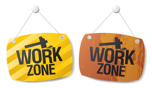 Work zone signs. — Stock Vector