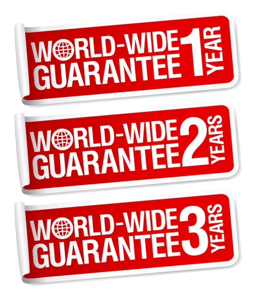 World-wide guarantee stickers. — Stock Vector