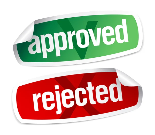 Approved and rejected stickers — Stock Vector