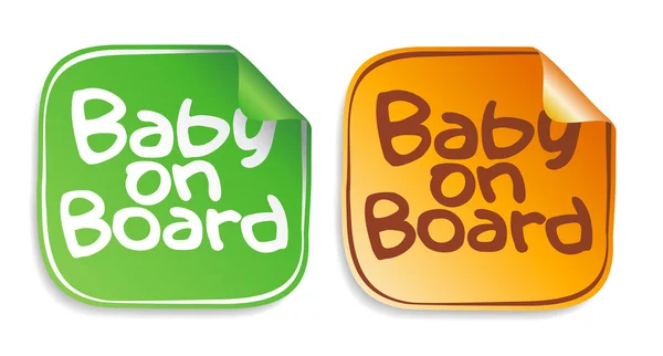 Baby on board çıkartmaları. — Stok Vektör