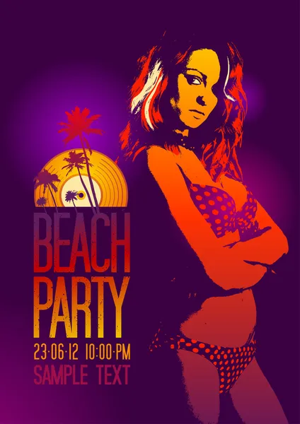 Plantilla de diseño Beach Party . — Vector de stock