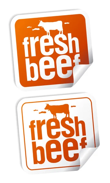 Fresh beef stickers — Stock Vector