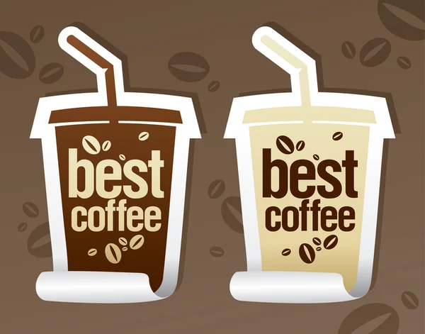 Les meilleurs autocollants de café . — Image vectorielle